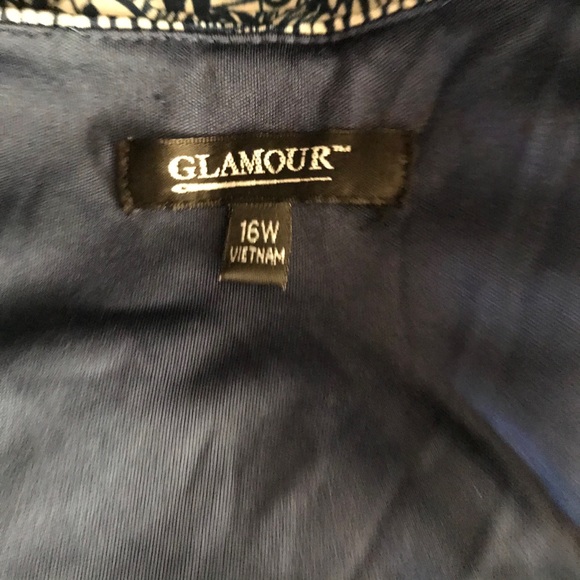 Glamour Navy and white sleeveless dress size 16W - Picture 6 of 6